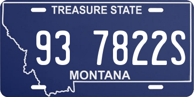 MT license plate 937822S