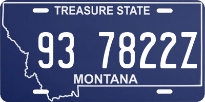 MT license plate 937822Z