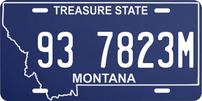 MT license plate 937823M