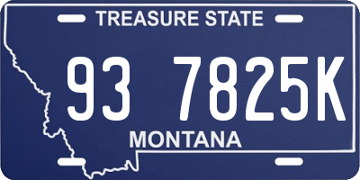 MT license plate 937825K