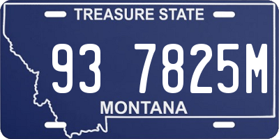 MT license plate 937825M