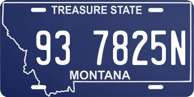 MT license plate 937825N