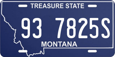 MT license plate 937825S