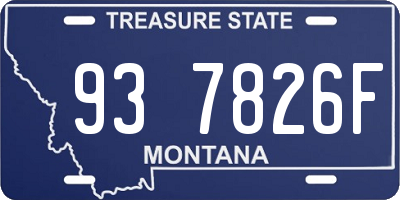 MT license plate 937826F