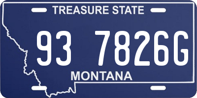 MT license plate 937826G