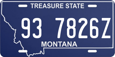 MT license plate 937826Z