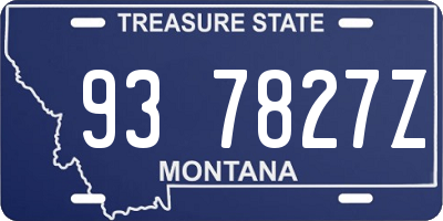 MT license plate 937827Z