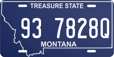 MT license plate 937828Q