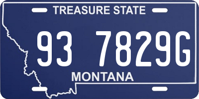 MT license plate 937829G