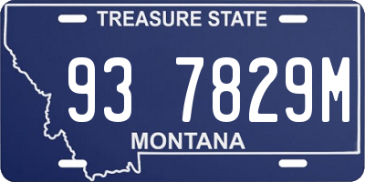 MT license plate 937829M