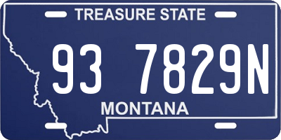 MT license plate 937829N