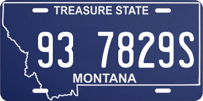 MT license plate 937829S