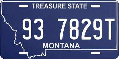 MT license plate 937829T