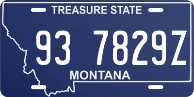 MT license plate 937829Z