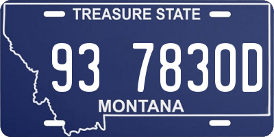 MT license plate 937830D