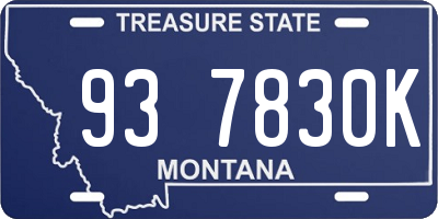 MT license plate 937830K