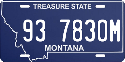 MT license plate 937830M