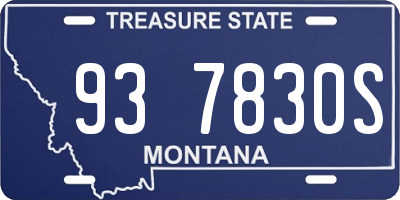 MT license plate 937830S