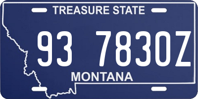 MT license plate 937830Z