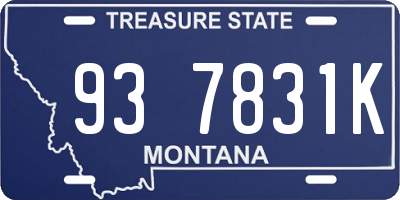MT license plate 937831K