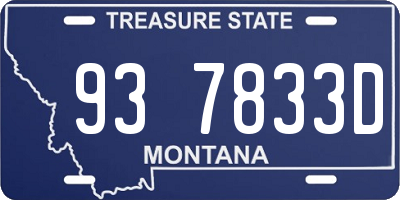 MT license plate 937833D