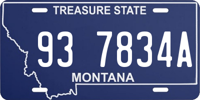 MT license plate 937834A