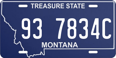 MT license plate 937834C