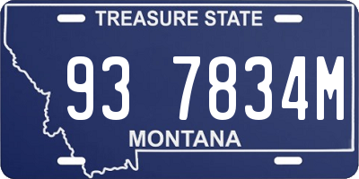 MT license plate 937834M