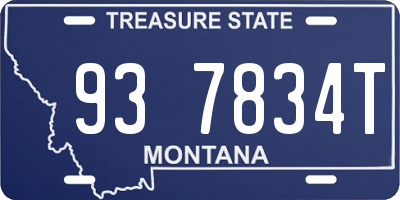MT license plate 937834T