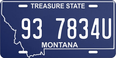 MT license plate 937834U