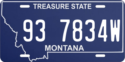 MT license plate 937834W