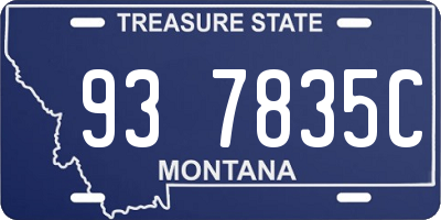 MT license plate 937835C