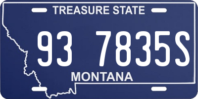 MT license plate 937835S