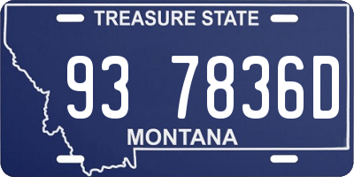 MT license plate 937836D
