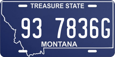 MT license plate 937836G