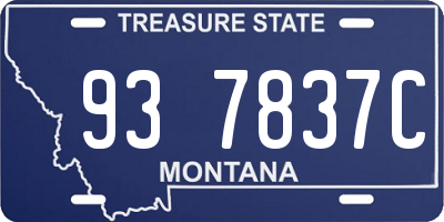 MT license plate 937837C