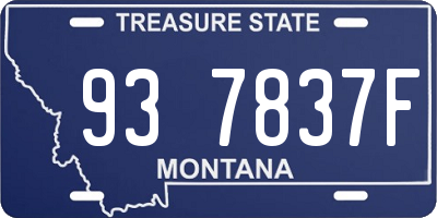MT license plate 937837F