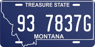MT license plate 937837G