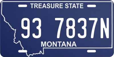 MT license plate 937837N