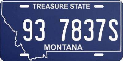 MT license plate 937837S