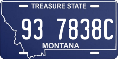MT license plate 937838C