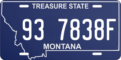 MT license plate 937838F