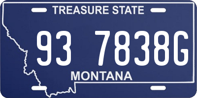 MT license plate 937838G
