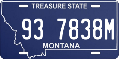 MT license plate 937838M