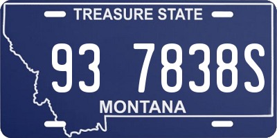 MT license plate 937838S