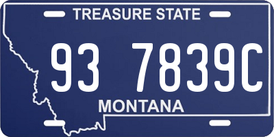 MT license plate 937839C