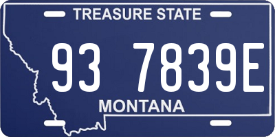 MT license plate 937839E