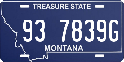 MT license plate 937839G