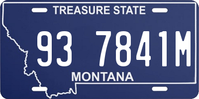 MT license plate 937841M