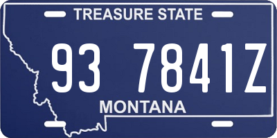 MT license plate 937841Z